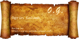 Ogrin Galamb névjegykártya